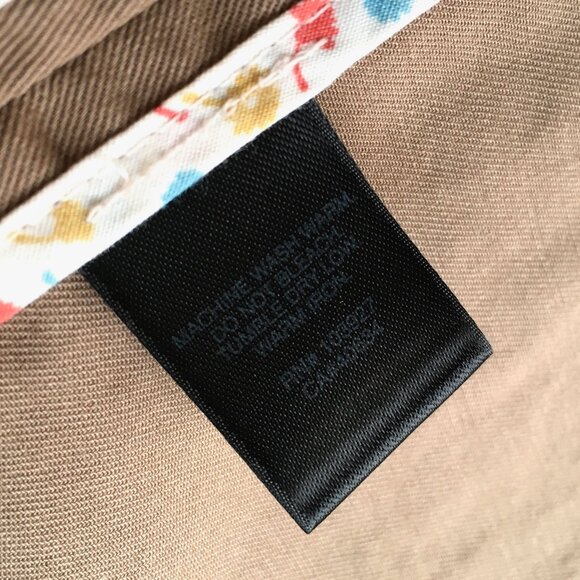 Marc by Marc Jacobs Cropped Cotton Tan Jacket Floral Pocket Hem Lining Size 4 - Picture 7 of 7